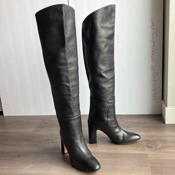 Stuart Weitzman size 10M soft genuine black leather made in Spain knee hi boots - Picture 10 of 16
